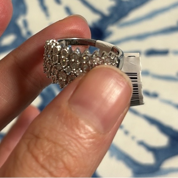 Effy Silver Multi-Row Diamond Ring Sz7 - Picture 15 of 15
